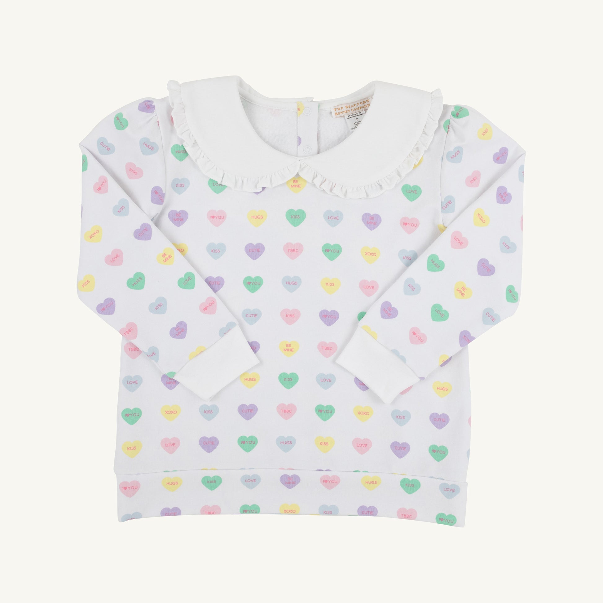 Beaufort Bonnet Maude's Ruffle Cassidy Comfy Crewneck - We Heart You (Palm B