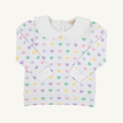 Beaufort Bonnet Maude's Ruffle Cassidy Comfy Crewneck - We Heart You (Palm B