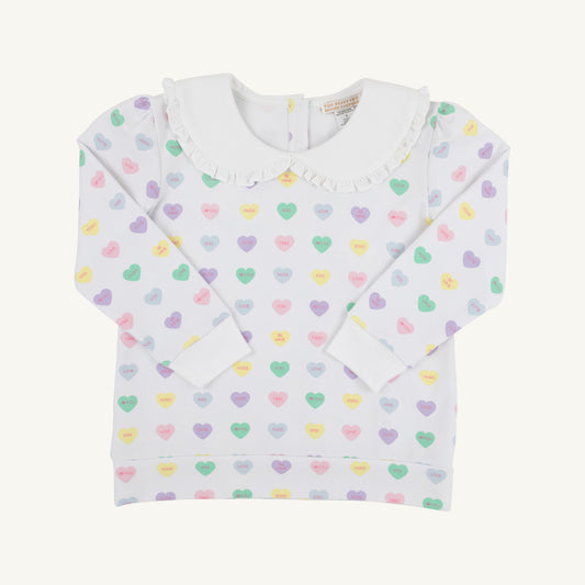 Beaufort Bonnet Maude's Ruffle Cassidy Comfy Crewneck - We Heart You (Palm B