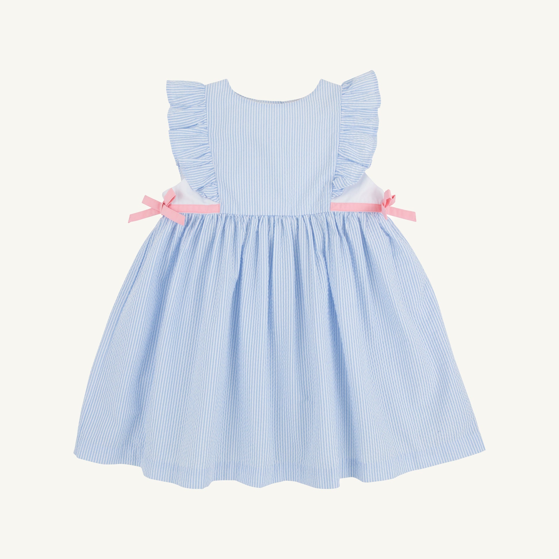 Beaufort Bonnet Pammy's Pinafore Dress - Breakers Blue Seersucker