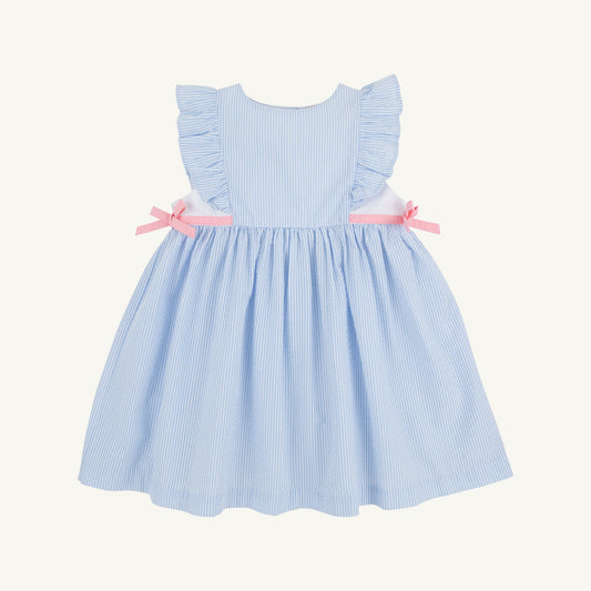 Beaufort Bonnet Pammy's Pinafore Dress - Breakers Blue Seersucker