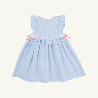 Beaufort Bonnet Pammy's Pinafore Dress - Breakers Blue Seersucker