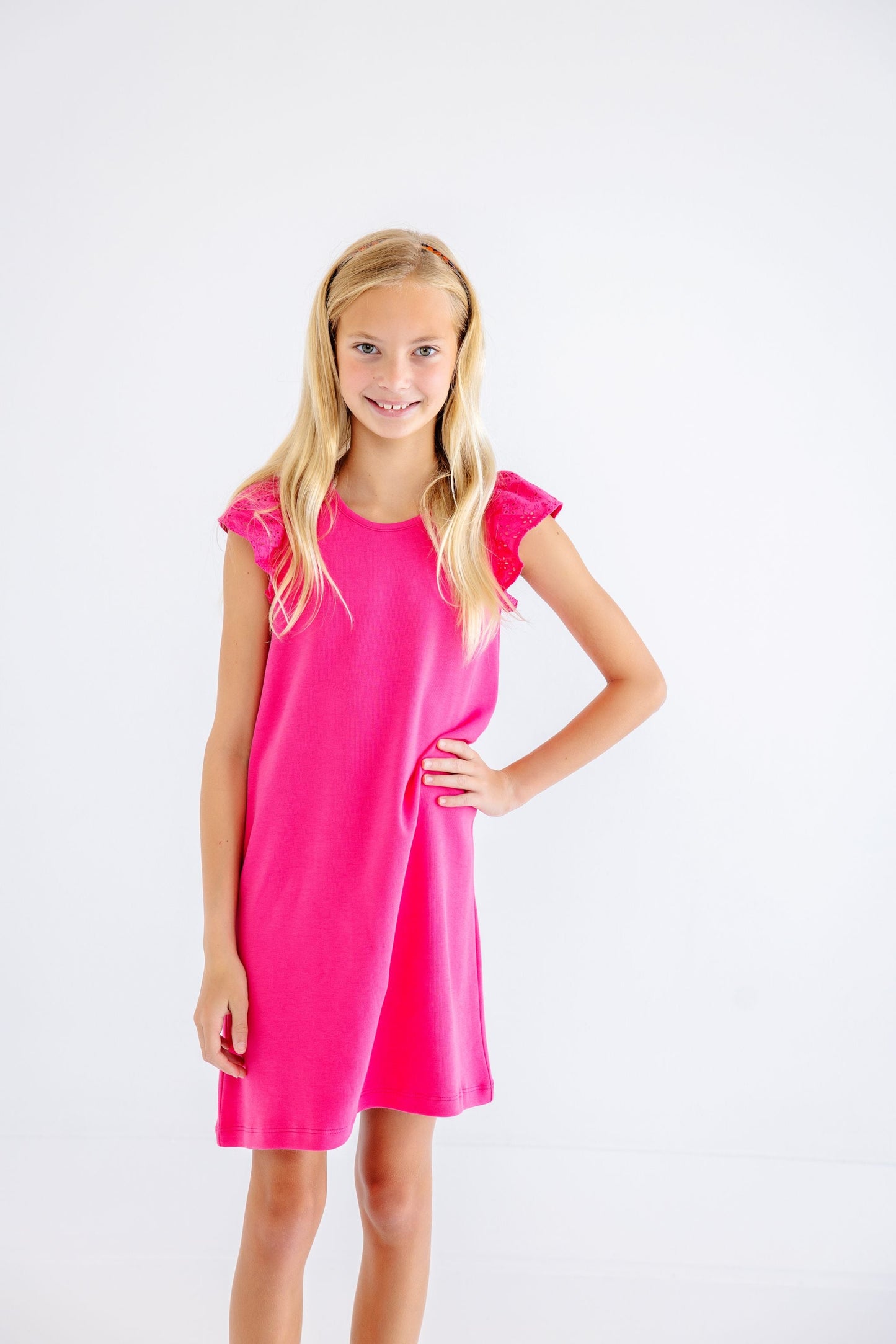 Beaufort Bonnet Ellen's Eyelet Dress - Palm Springs Punch