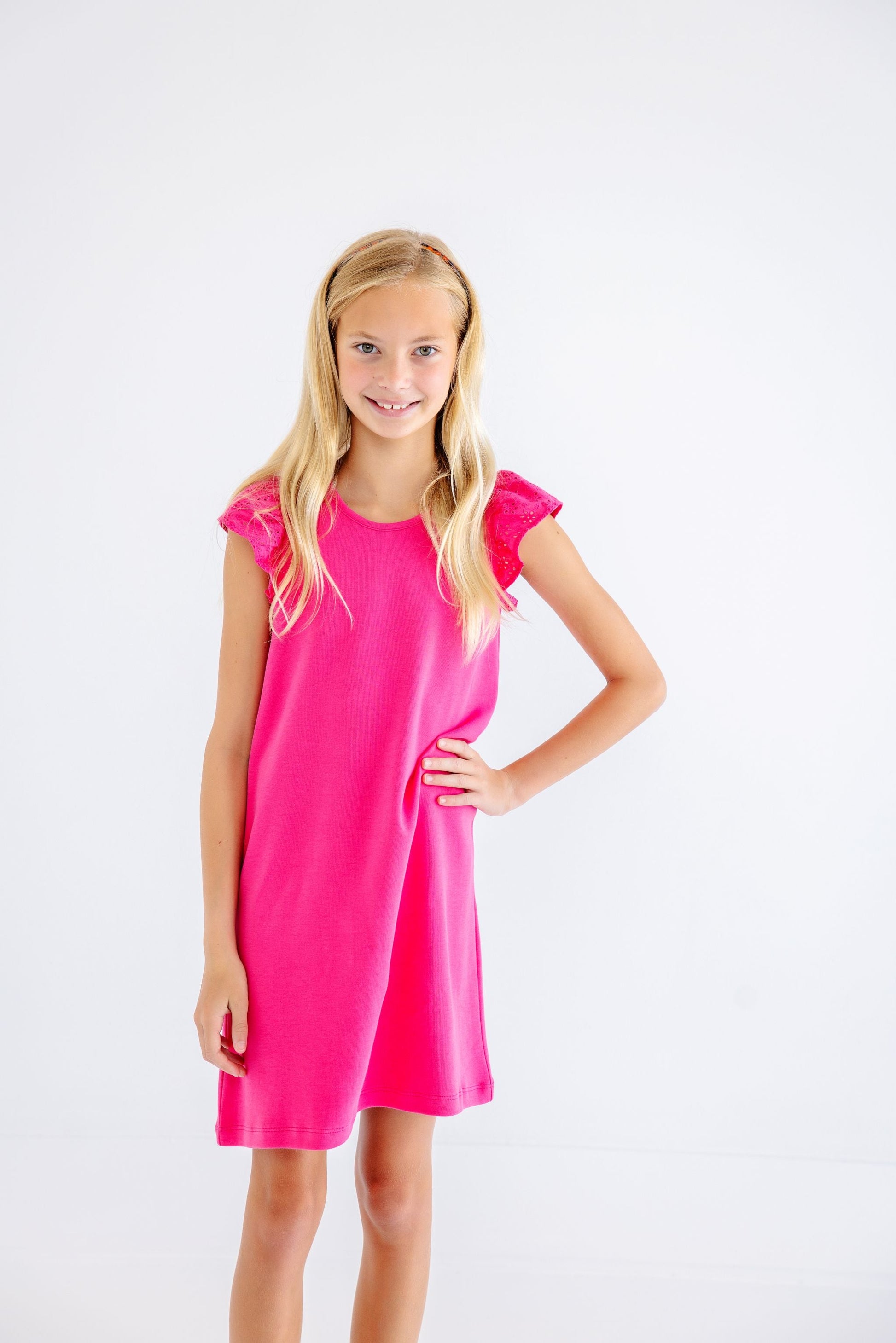Beaufort Bonnet Ellen's Eyelet Dress - Palm Springs Punch