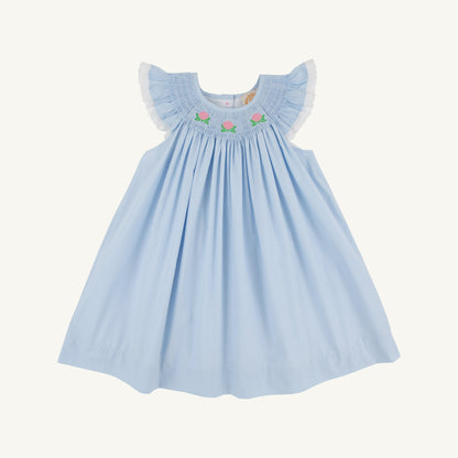 Beaufort Bonnet Angel Sleeve Sandy Smocked Dress - Buckhead Blue