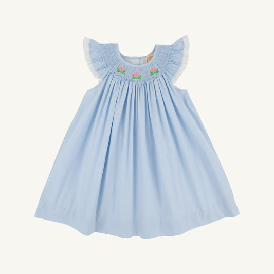 Beaufort Bonnet Angel Sleeve Sandy Smocked Dress - Buckhead Blue