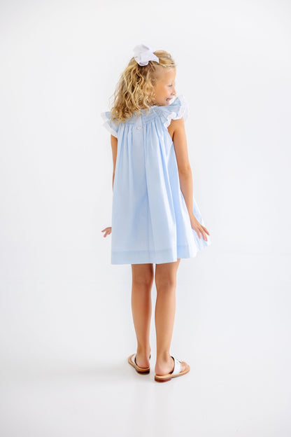 Beaufort Bonnet Angel Sleeve Sandy Smocked Dress - Buckhead Blue