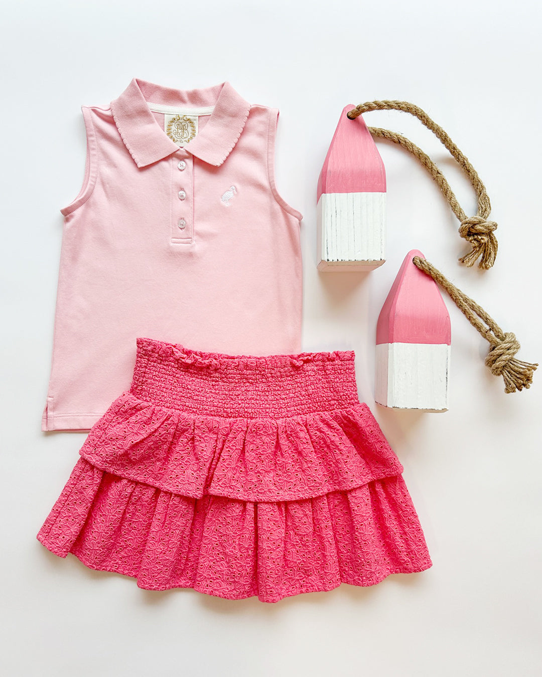 Beaufort Bonnet Ruthie Ruffle Skirt - Romany Rose Bow Eyelet