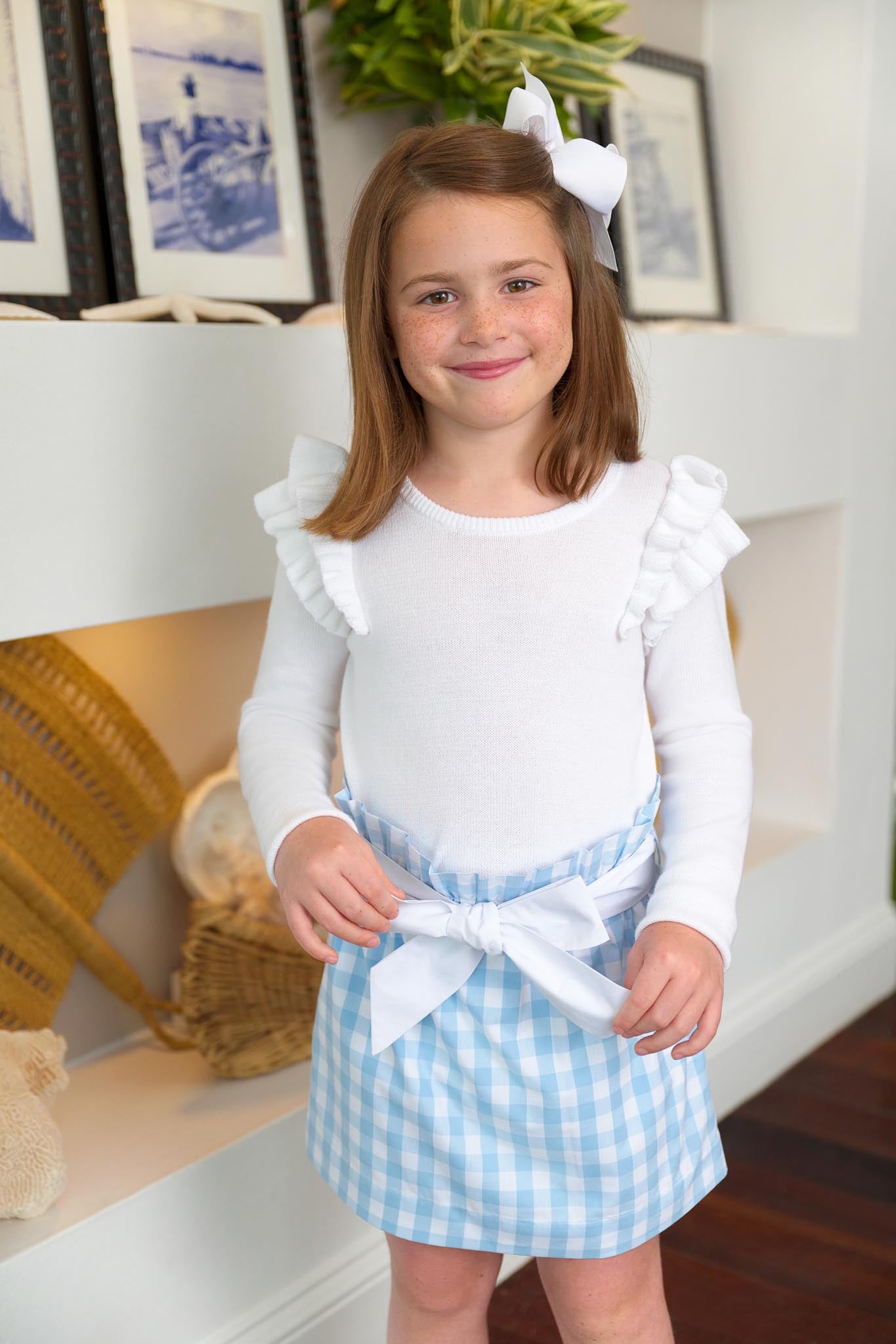 Beaufort Bonnet Beasley Bow Skirt - Barrington Blue Check