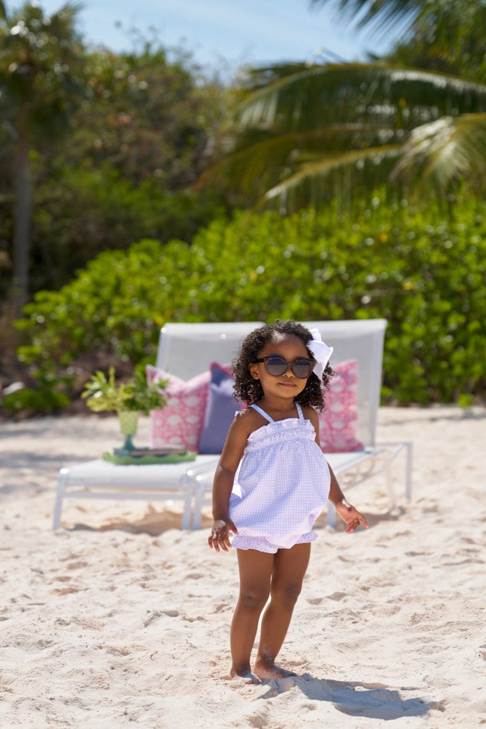 Beaufort Bonnet Rosey Romper - Lauderdale Lavender Gingham