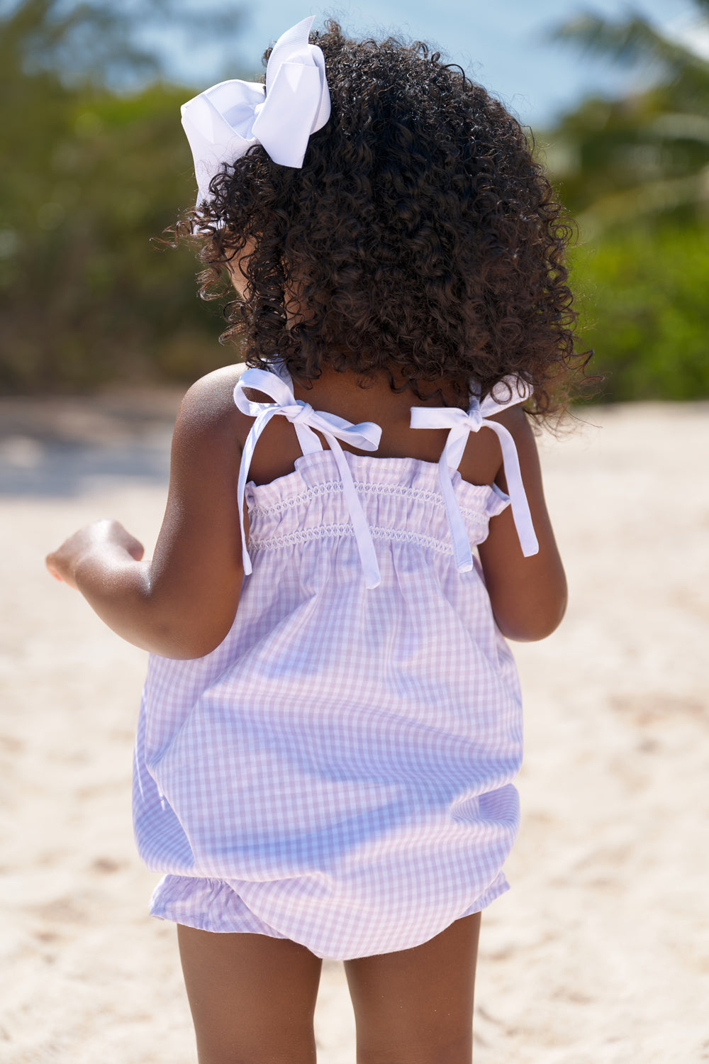 Beaufort Bonnet Rosey Romper - Lauderdale Lavender Gingham