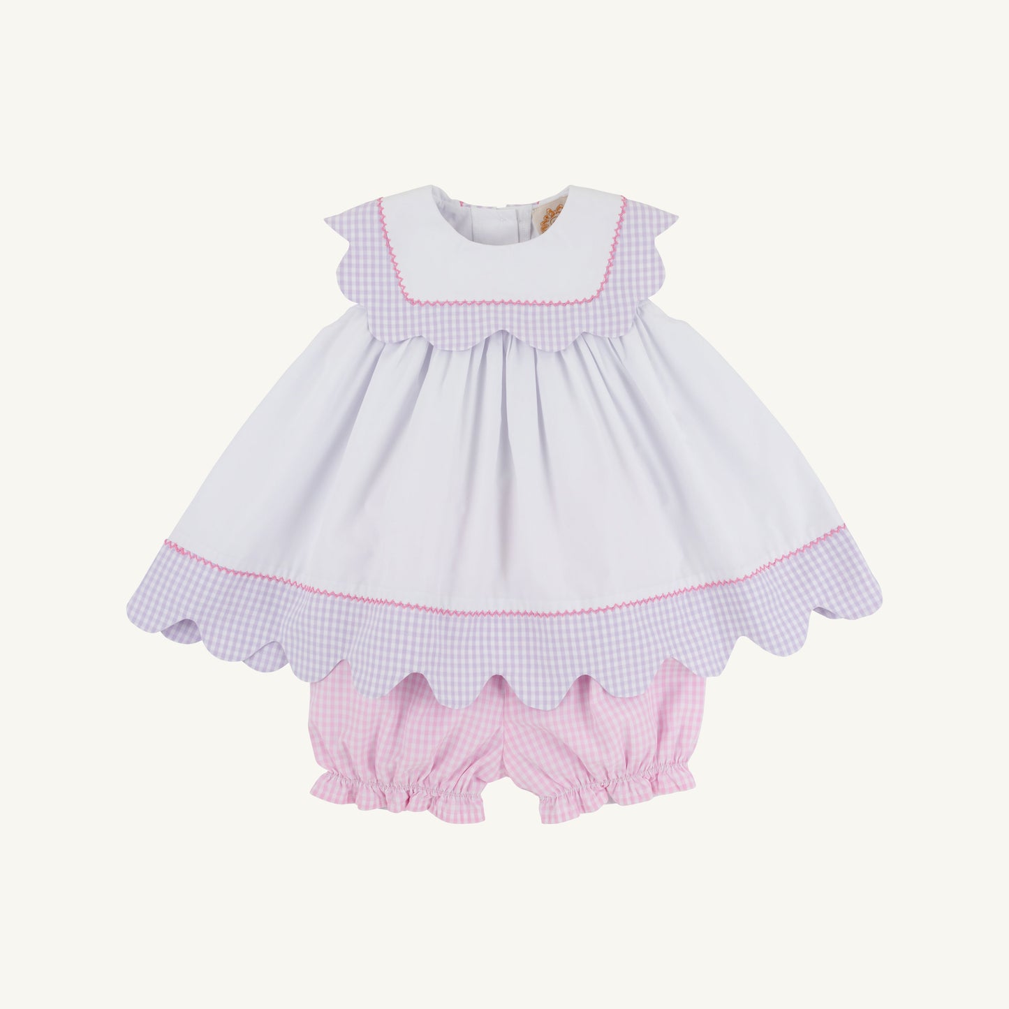 Beaufort Bonnet Sydney Scallop Set - Pink Greenbrier Gingham