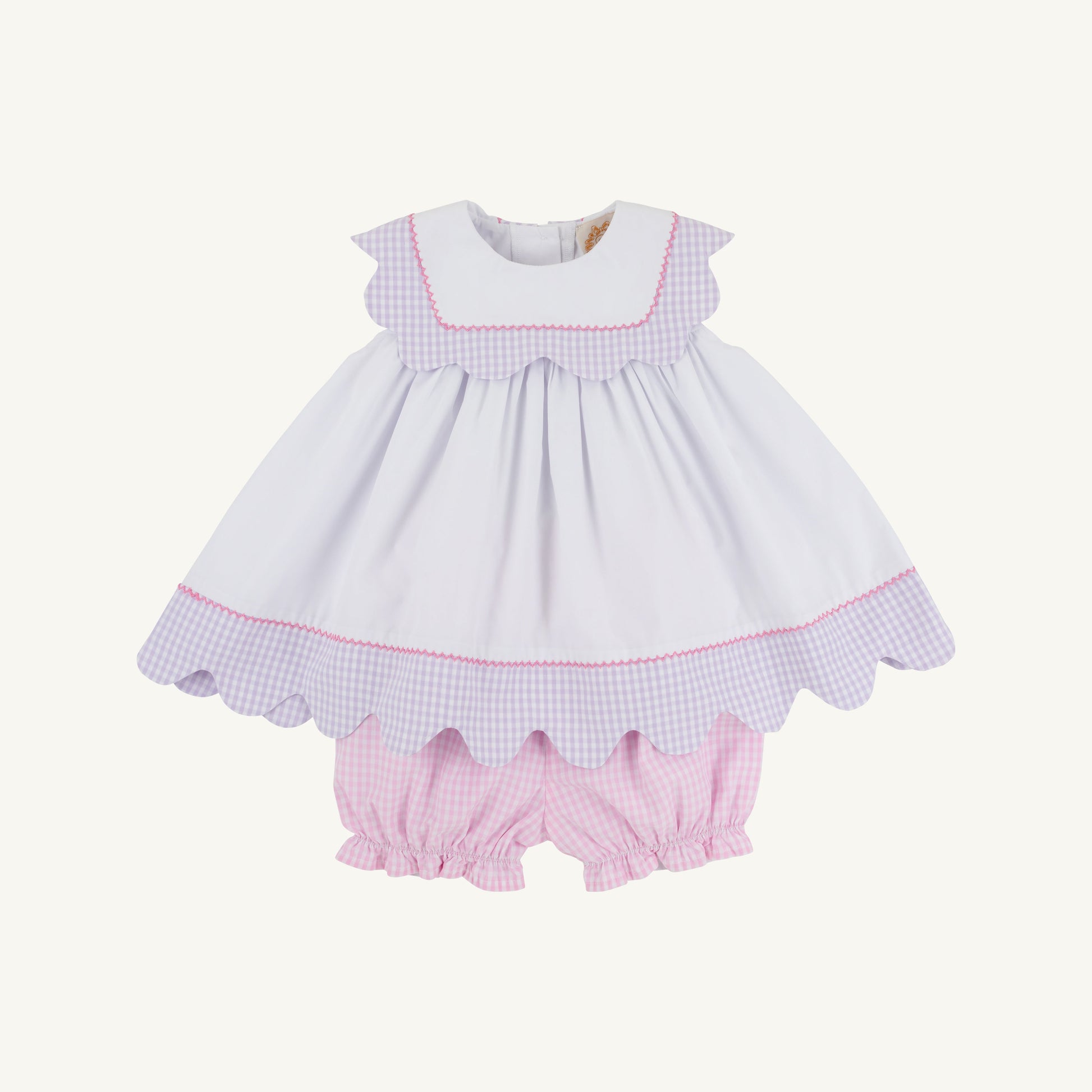 Beaufort Bonnet Sydney Scallop Set - Pink Greenbrier Gingham