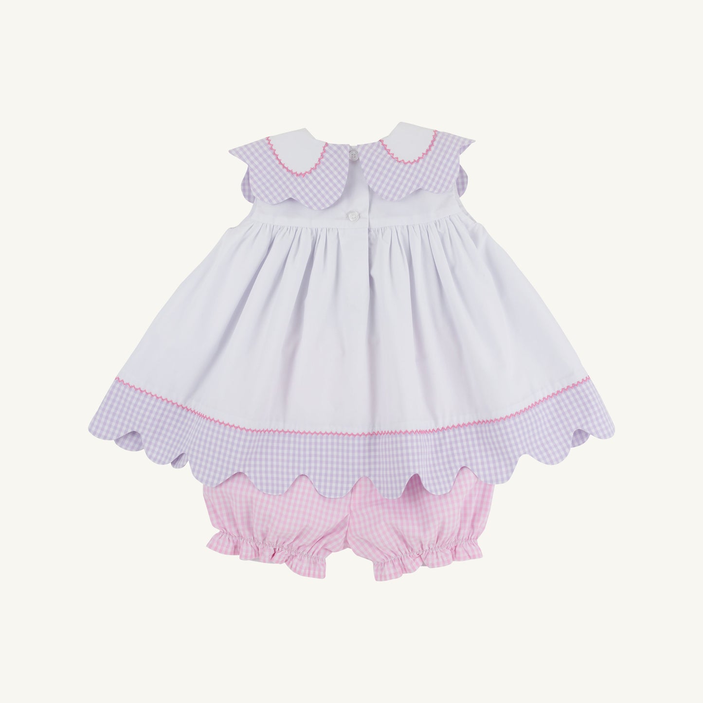 Beaufort Bonnet Sydney Scallop Set - Pink Greenbrier Gingham