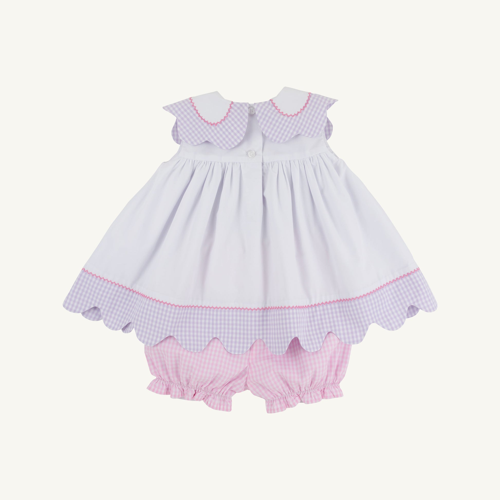 Beaufort Bonnet Sydney Scallop Set - Pink Greenbrier Gingham