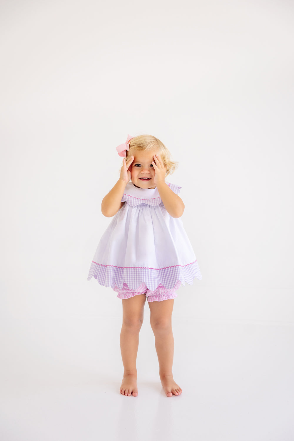 Beaufort Bonnet Sydney Scallop Set - Pink Greenbrier Gingham