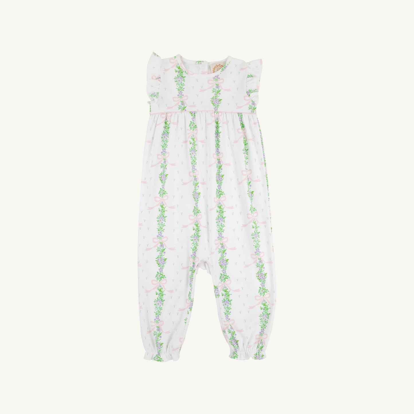 Beaufort Bonnet Sleeveless Leigh Ann Angel Sleeve Romper - Fincastle Floral