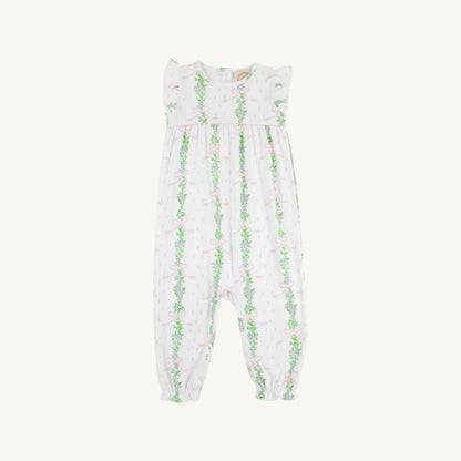 Beaufort Bonnet Sleeveless Leigh Ann Angel Sleeve Romper - Fincastle Floral