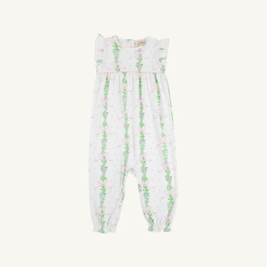 Beaufort Bonnet Sleeveless Leigh Ann Angel Sleeve Romper - Fincastle Floral