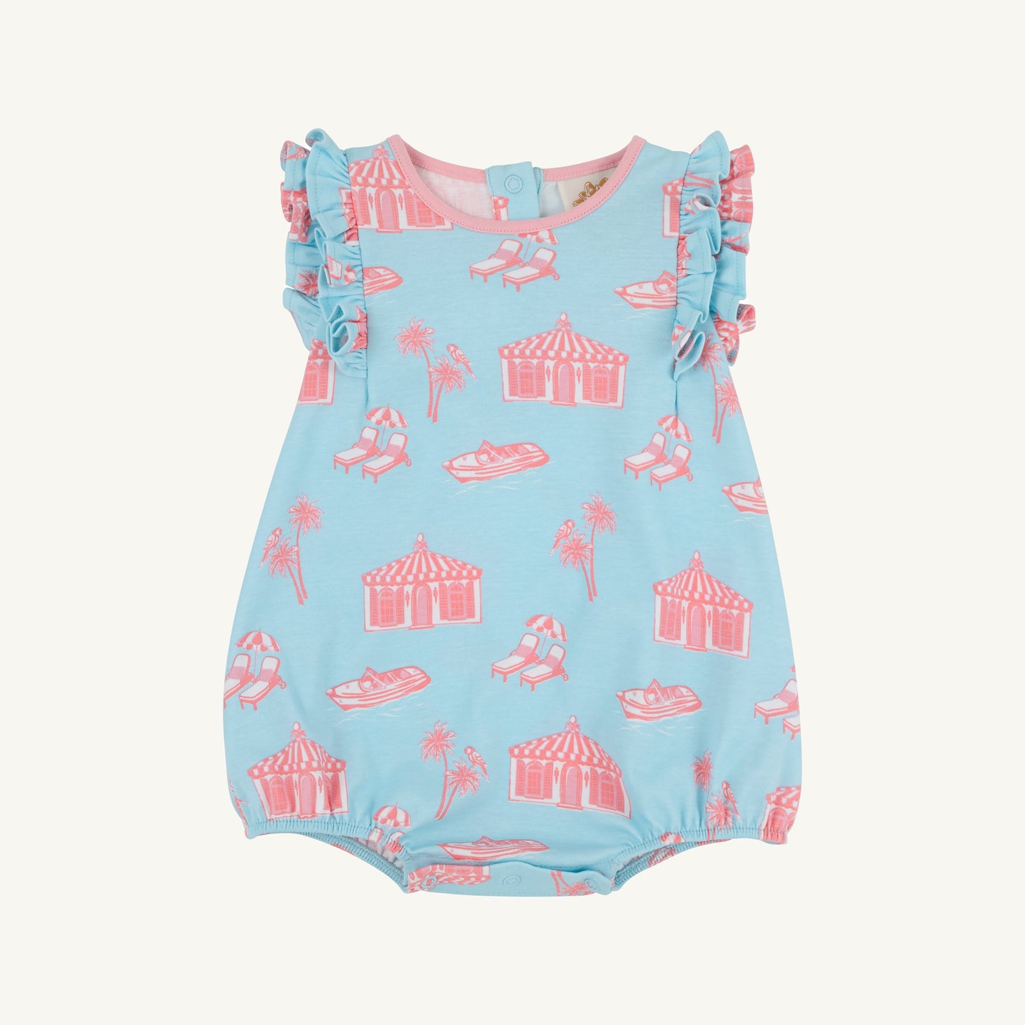 Beaufort Bonnet Ruehling Ruffle Bubble - Parrot Cay Canopy & Sandpearl Pink