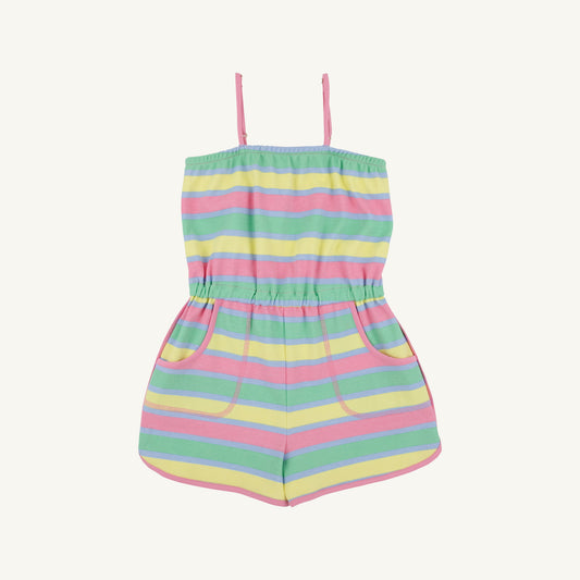 Beaufort Bonnet Townley T. Romper - Samford Stripe (Hamptons Hot Pink)