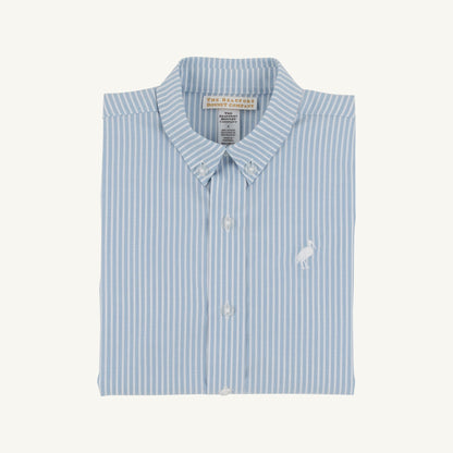 Beaufort Bonnet Dean's List Dress Shirt - Barrington Blue Tally Ticking Stri