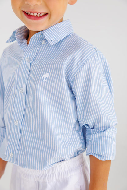 Beaufort Bonnet Dean's List Dress Shirt - Barrington Blue Tally Ticking Stri