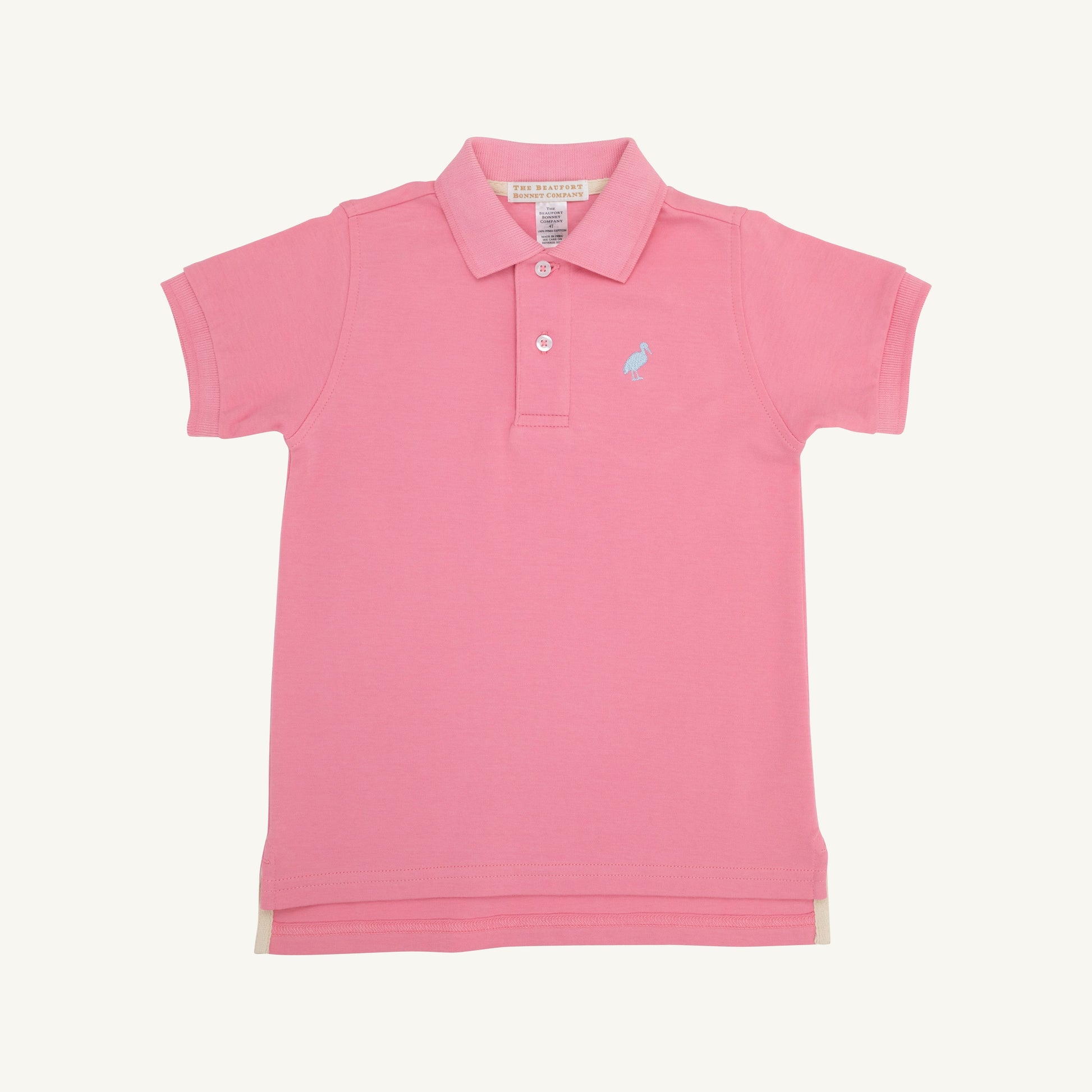 Beaufort Bonnet Prim & Proper Polo - Hamptons Hot Pink with Buckhead Blue Stork