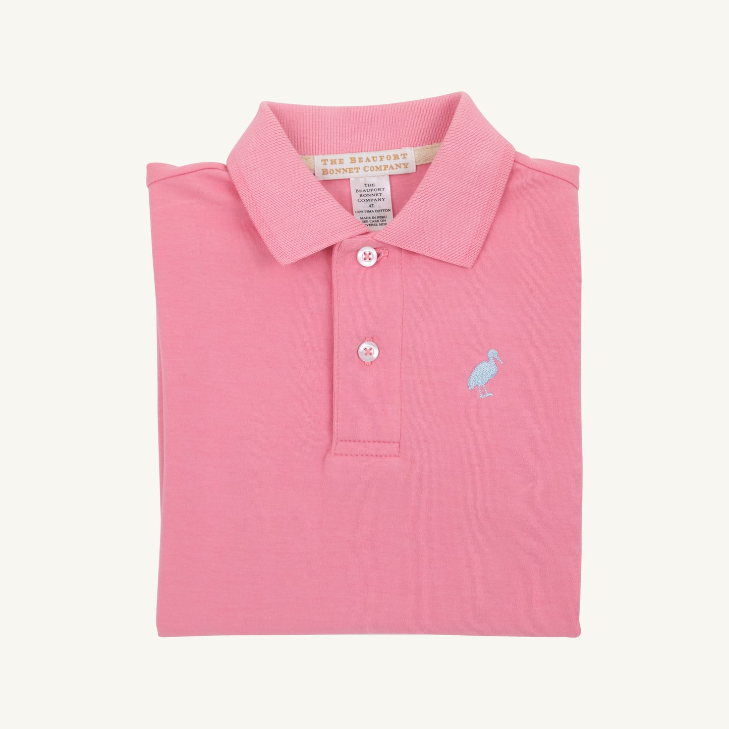 Beaufort Bonnet Prim & Proper Polo - Hamptons Hot Pink with Buckhead Blue Stork
