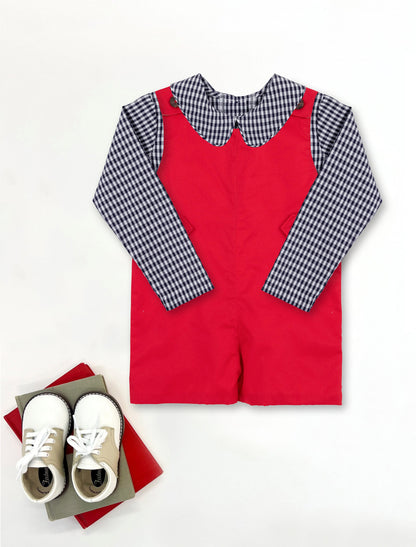 Beaufort Bonnet Peter Pan Collar Shirt & Onesie (Long Sleeve Woven) - Navy G