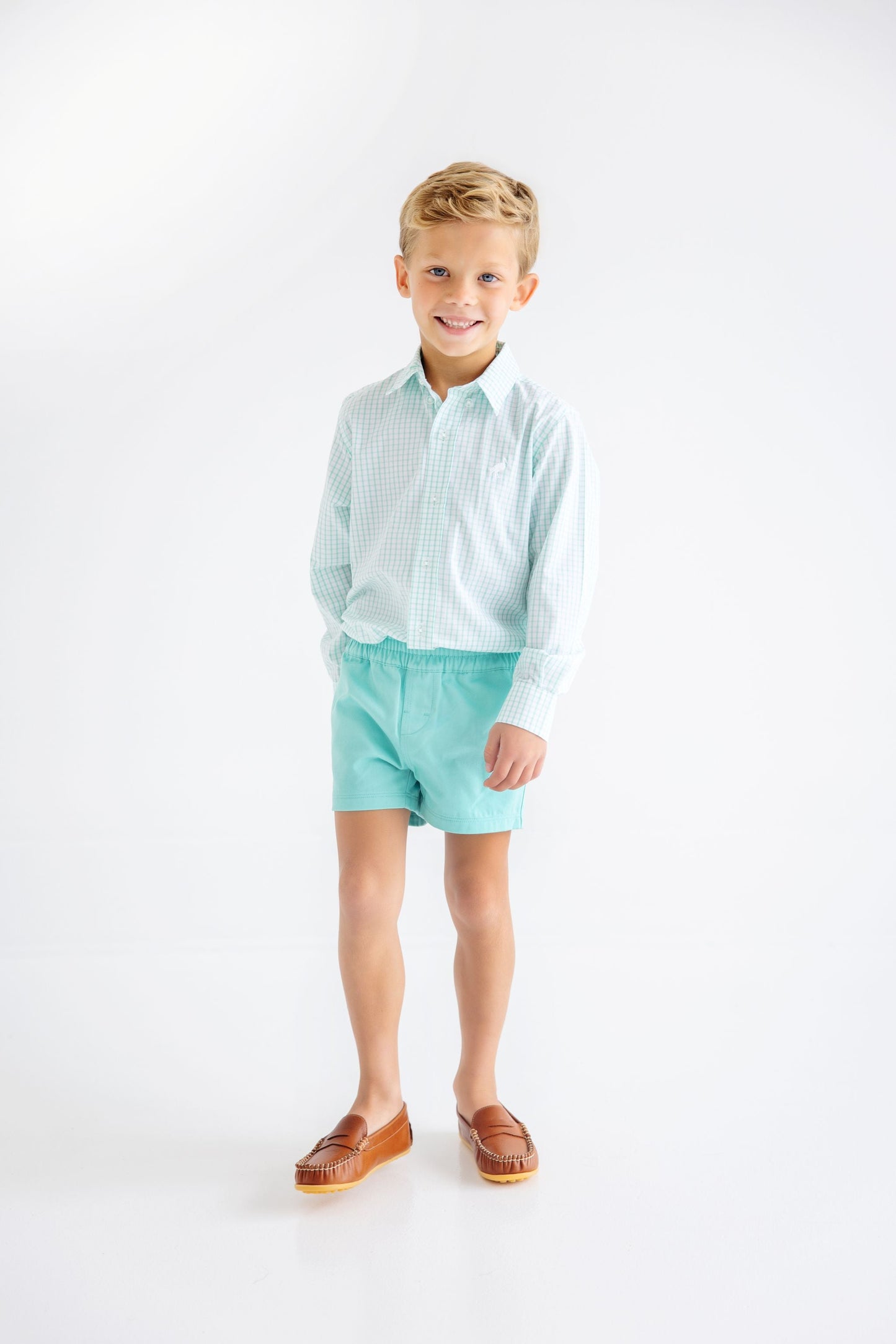Beaufort Bonnet Sheffield Shorts - Turks Teal & Worth Avenue White Stork