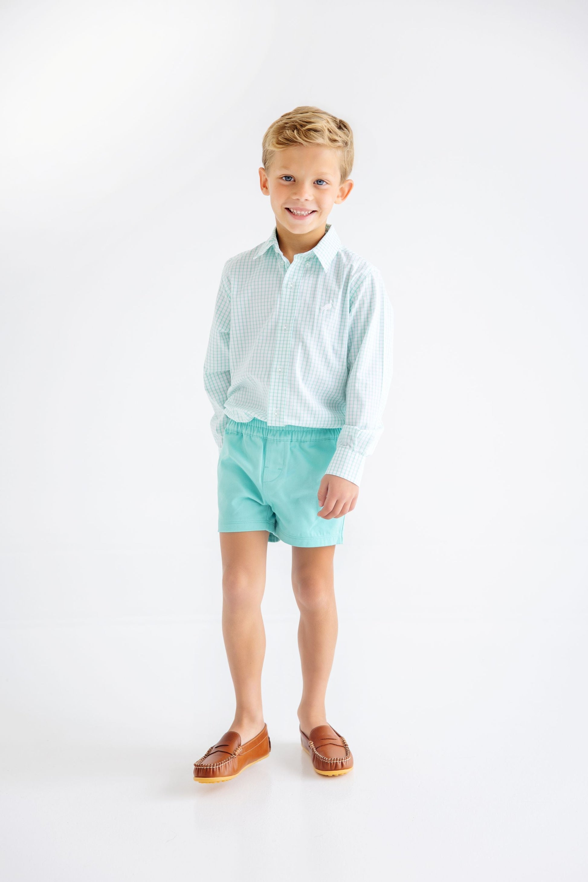 Beaufort Bonnet Sheffield Shorts - Turks Teal & Worth Avenue White Stork