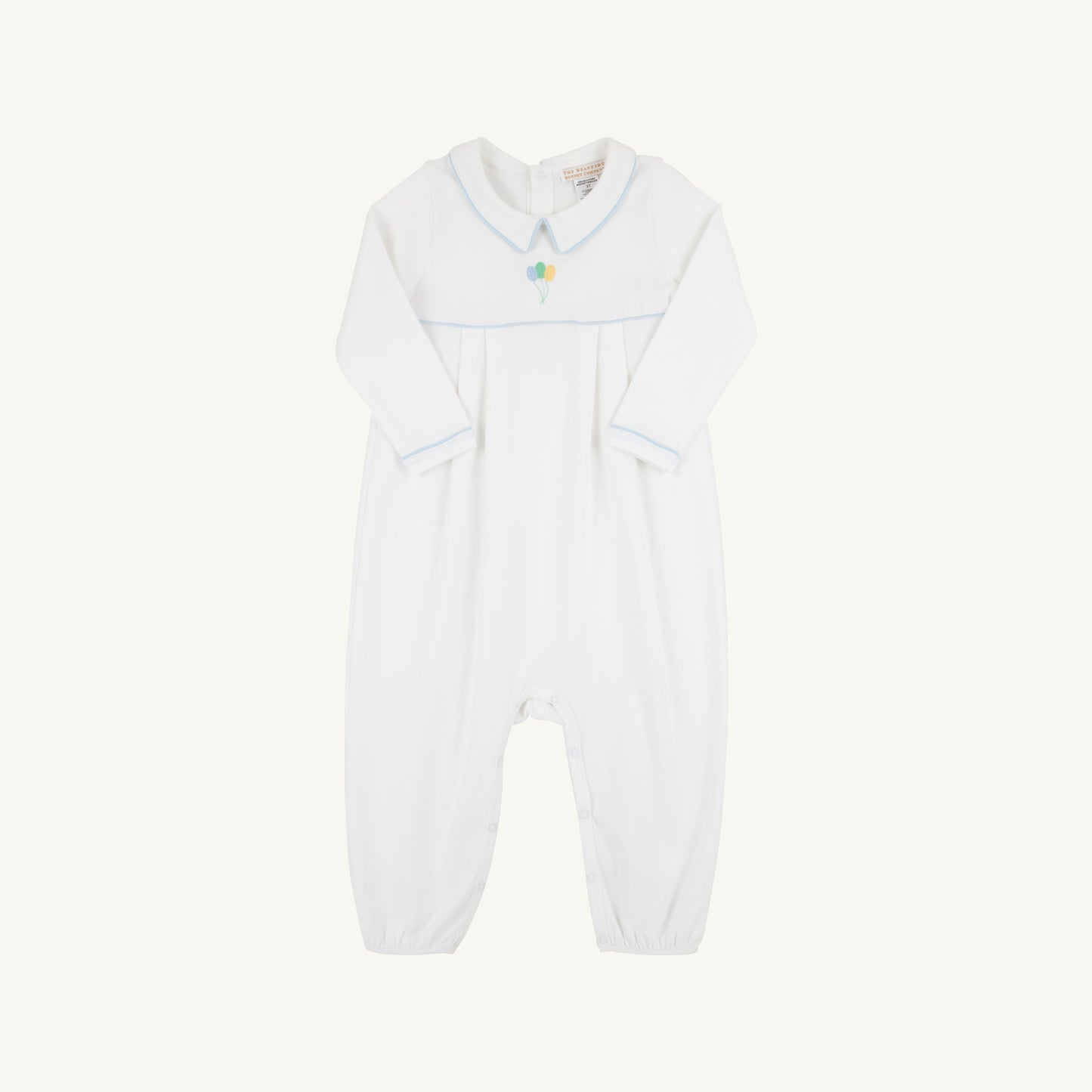 Beaufort Bonnet Long Sleeve Bradford Romper - Worth Avenue White and Buckhea