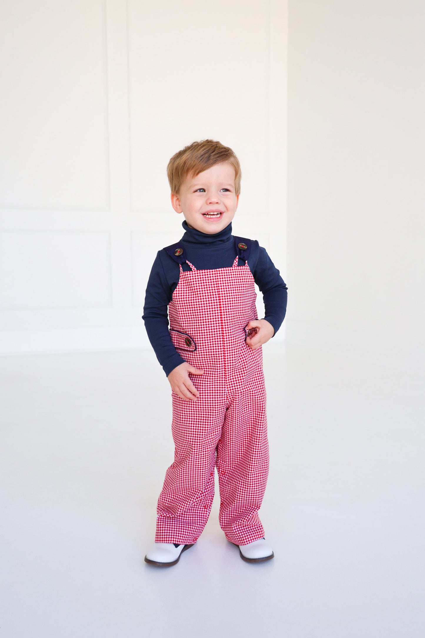 Beaufort Bonnet Ivy League Longall - Richmond Red Mini Gingham