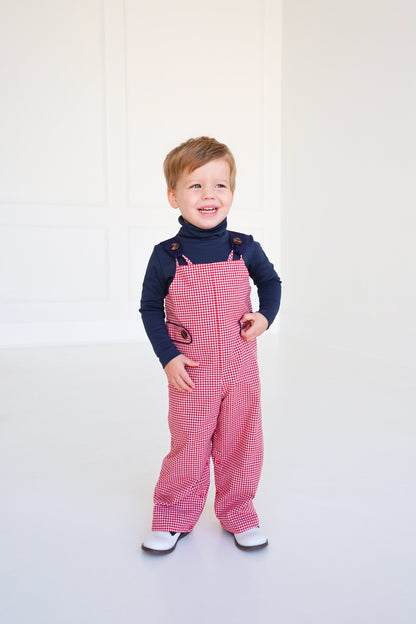 Beaufort Bonnet Ivy League Longall - Richmond Red Mini Gingham