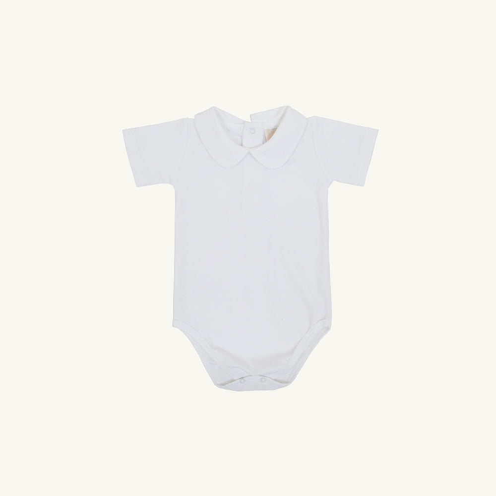 Beaufort Bonnet Peter Pan Collar Shirt & Onesie (Short Sleeve Pima) - Worth Avenue Whi