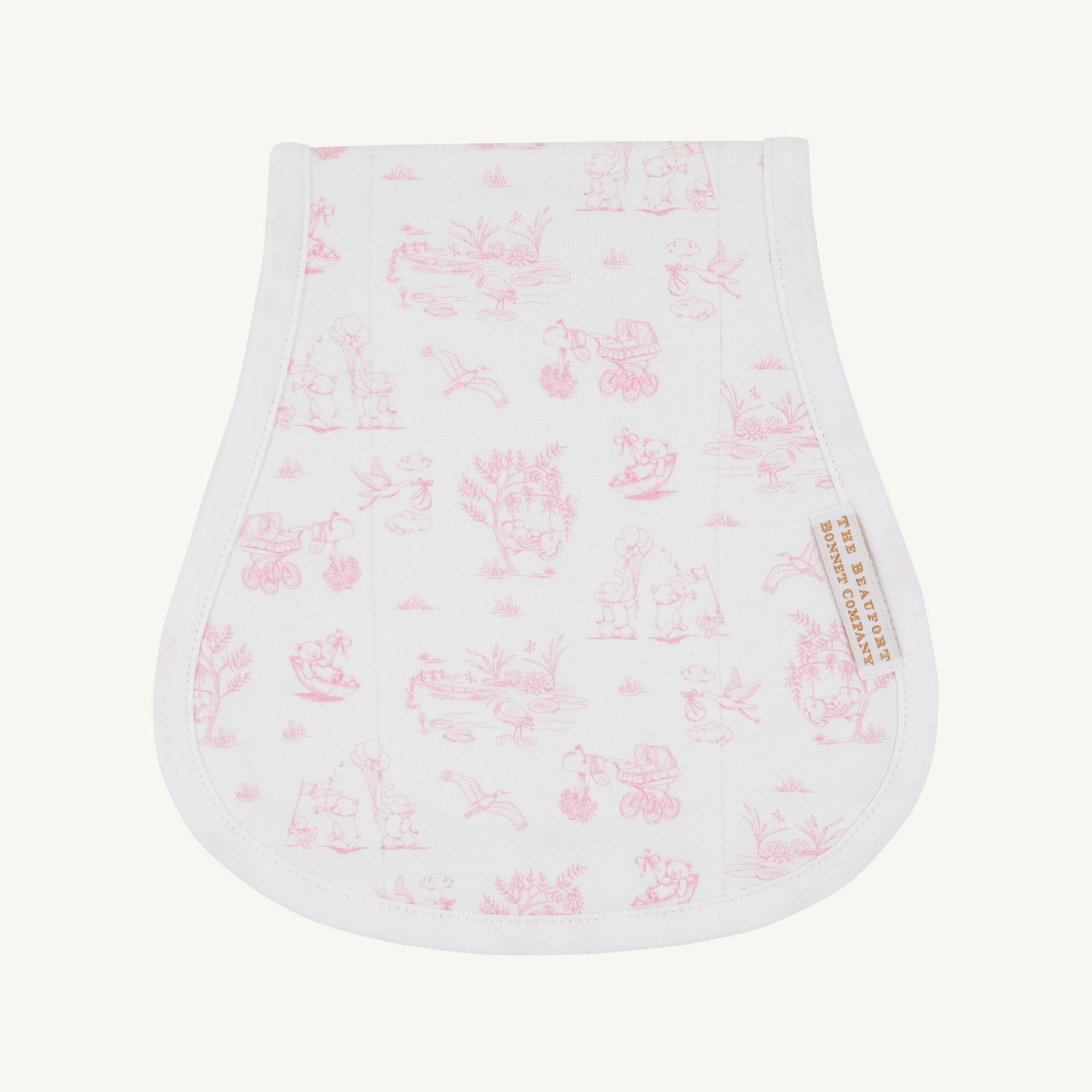 Beaufort Bonnet Burp Cloth - Sir Proper's Sweet Arrival (Hamptons Hot Pink)