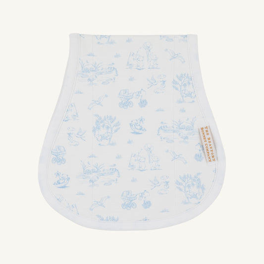 Beaufort Bonnet Burp Cloth - Sir Proper's Sweet Arrival (Beale Street Blue)