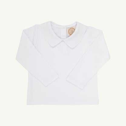 Beaufort Bonnet Peter Pan Collar Shirt & Onesie (Long Sleeve Pima) - Worth Avenue Whit
