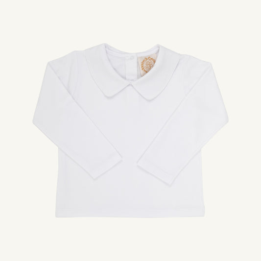 Beaufort Bonnet Peter Pan Collar Shirt & Onesie (Long Sleeve Pima) - Worth Avenue Whit