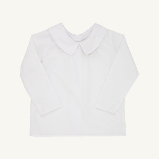 Beaufort Bonnet Peter Pan Collar Shirt & Onesie (Long Sleeve Woven) - Worth Avenue Whi