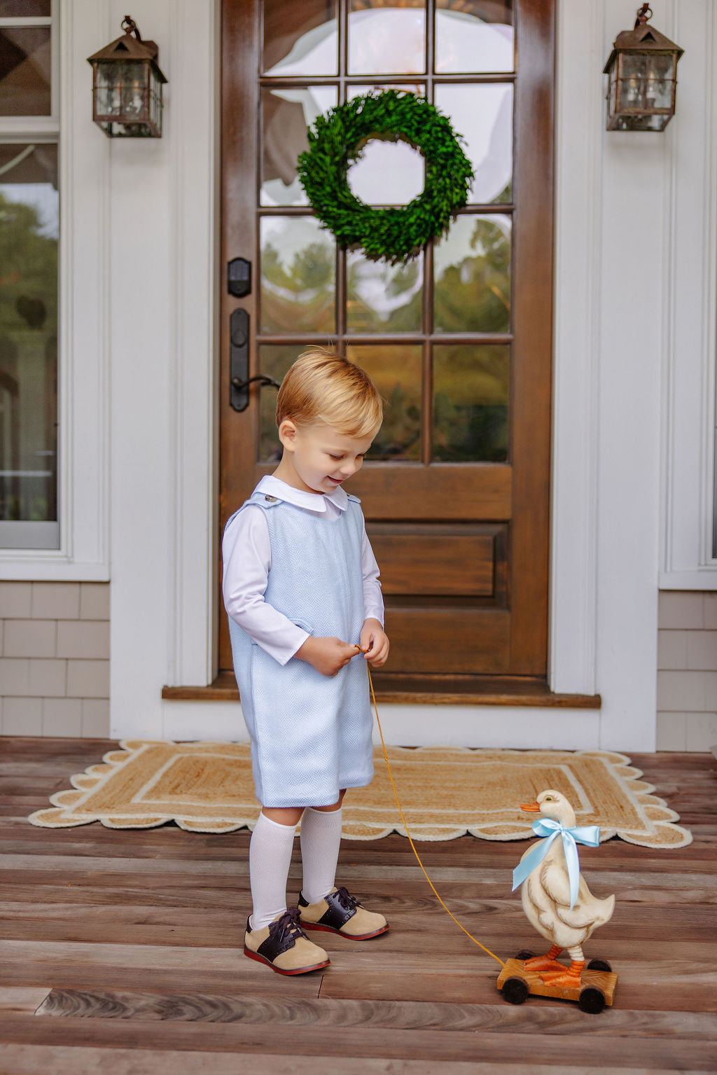 Beaufort Bonnet Peter Pan Collar Shirt & Onesie (Long Sleeve Woven) - Worth Avenue Whi