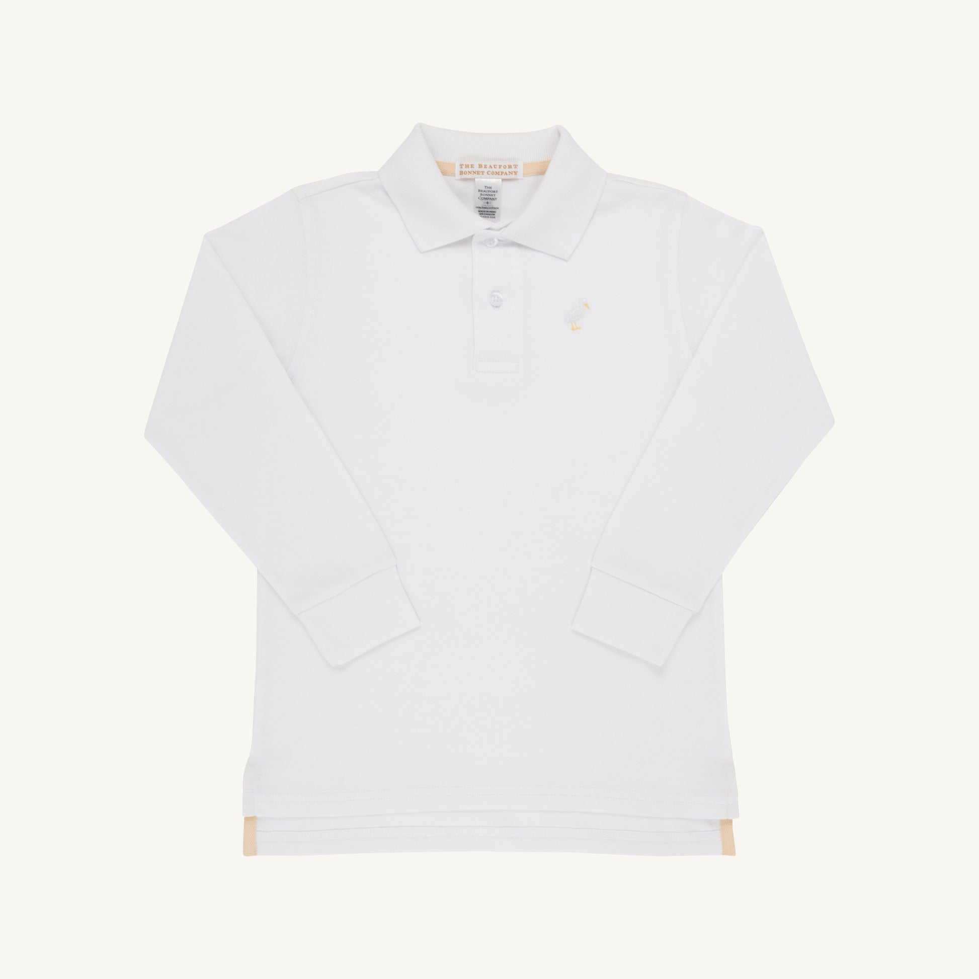 Beaufort Bonnet Long Sleeve Prim & Proper Polo & Onesie - Worth Avenue White