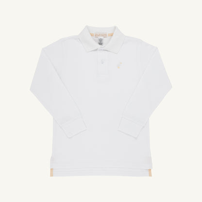 Beaufort Bonnet Long Sleeve Prim & Proper Polo & Onesie - Worth Avenue White