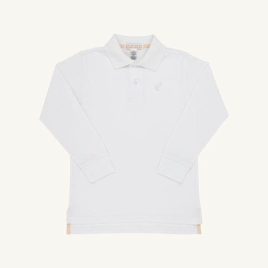 Beaufort Bonnet Long Sleeve Prim & Proper Polo & Onesie - Worth Avenue White