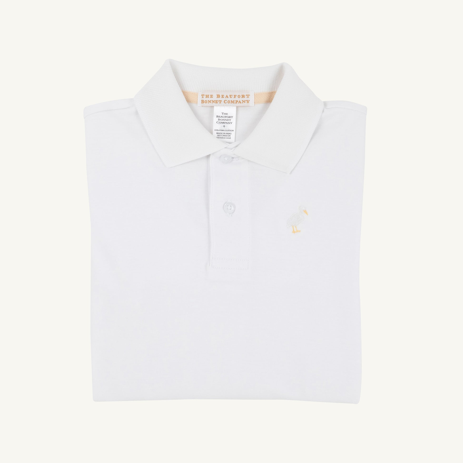 Beaufort Bonnet Long Sleeve Prim & Proper Polo & Onesie - Worth Avenue White