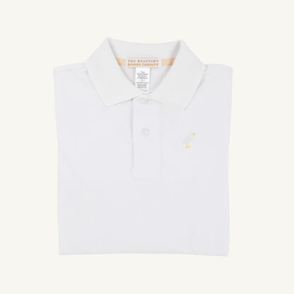 Beaufort Bonnet Long Sleeve Prim & Proper Polo & Onesie - Worth Avenue White