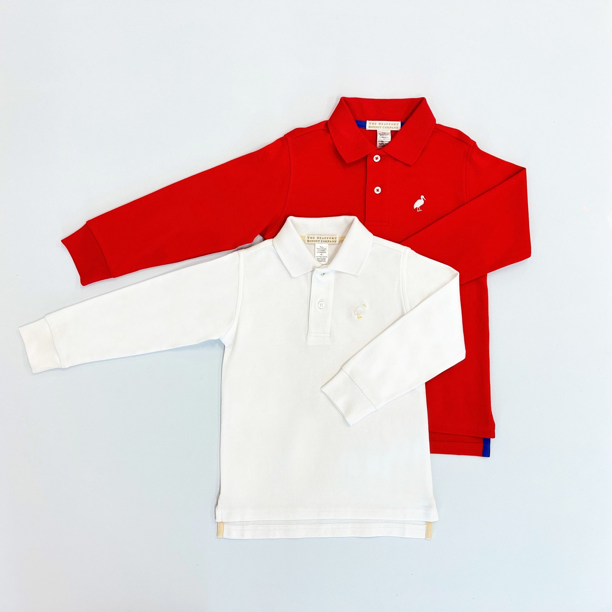Beaufort Bonnet Long Sleeve Prim & Proper Polo & Onesie - Worth Avenue White