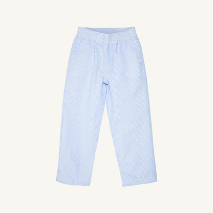 Beaufort Bonnet Sheffield Pants - Breakers Blue Seersucker with Breakers Blue Stork