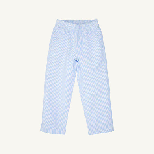 Beaufort Bonnet Sheffield Pants - Breakers Blue Seersucker with Breakers Blue Stork